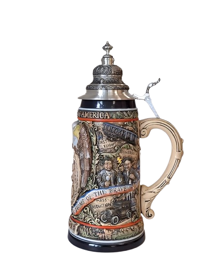 Bierkrug 250 Jahre USA Verfassung - Rechte Seite: Wright, Edison, Tesla, Ford