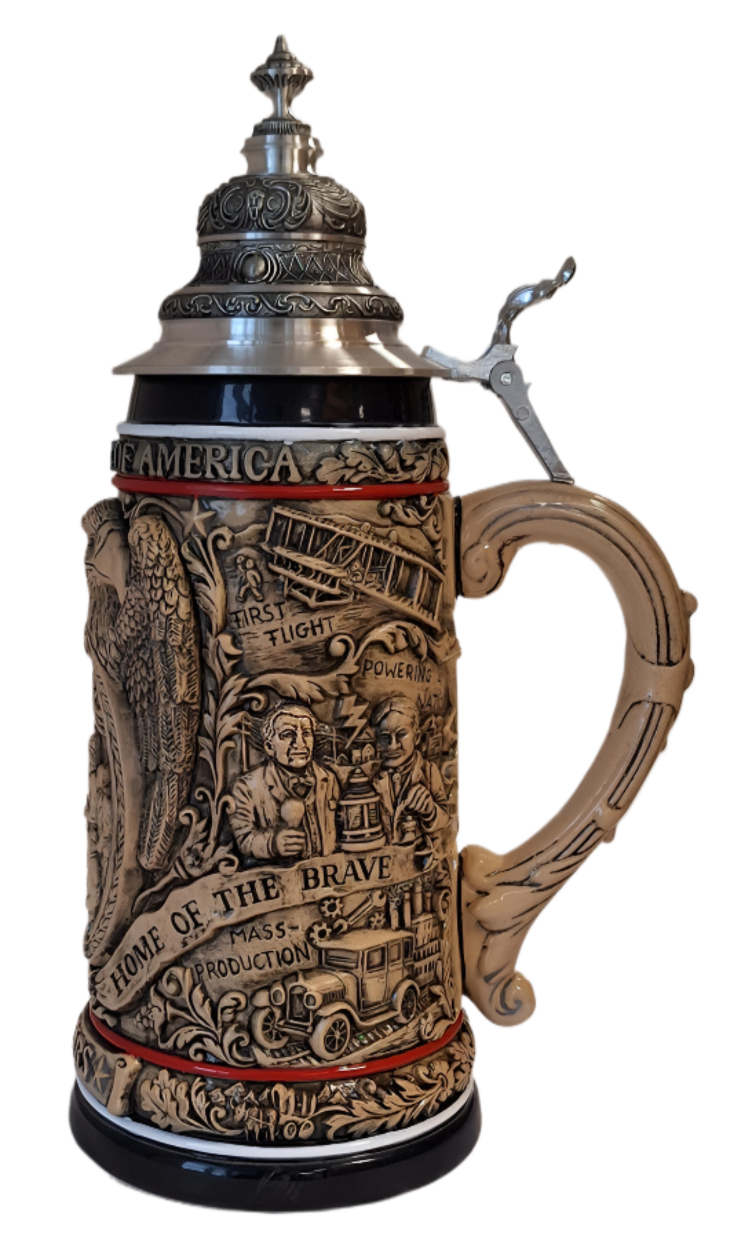 Bierkrug 250 Jahre USA Verfassung - Seite B, Wischtechnik-Dekoration