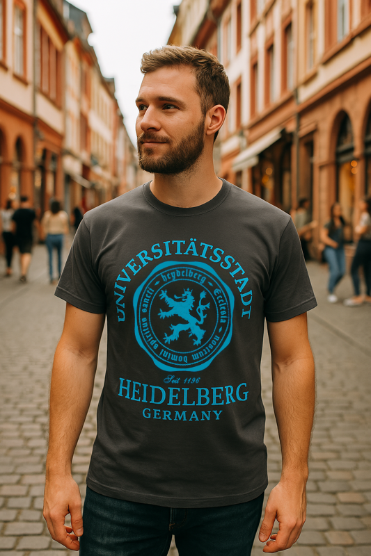 T-shirt featuring the university city of Heidelberg in various colors